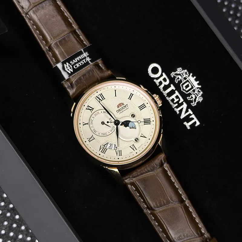 Orient Sun & Moon Automatic White Dial Men's Watch- RA-AK0007S
